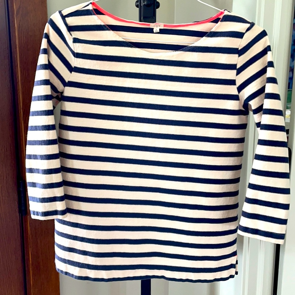 J Crew Navy/Cream Striped Top - Favorite Shirt!